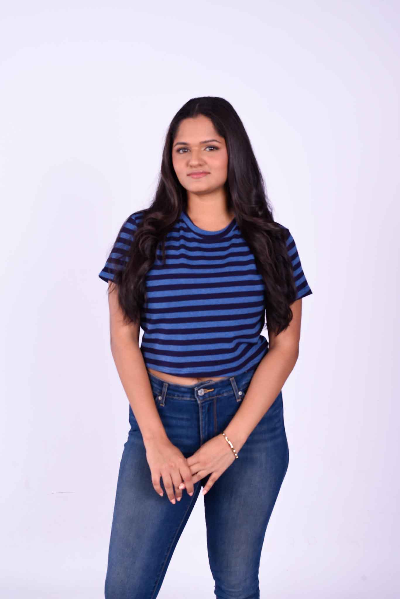 EGO Crop top Blue stripe