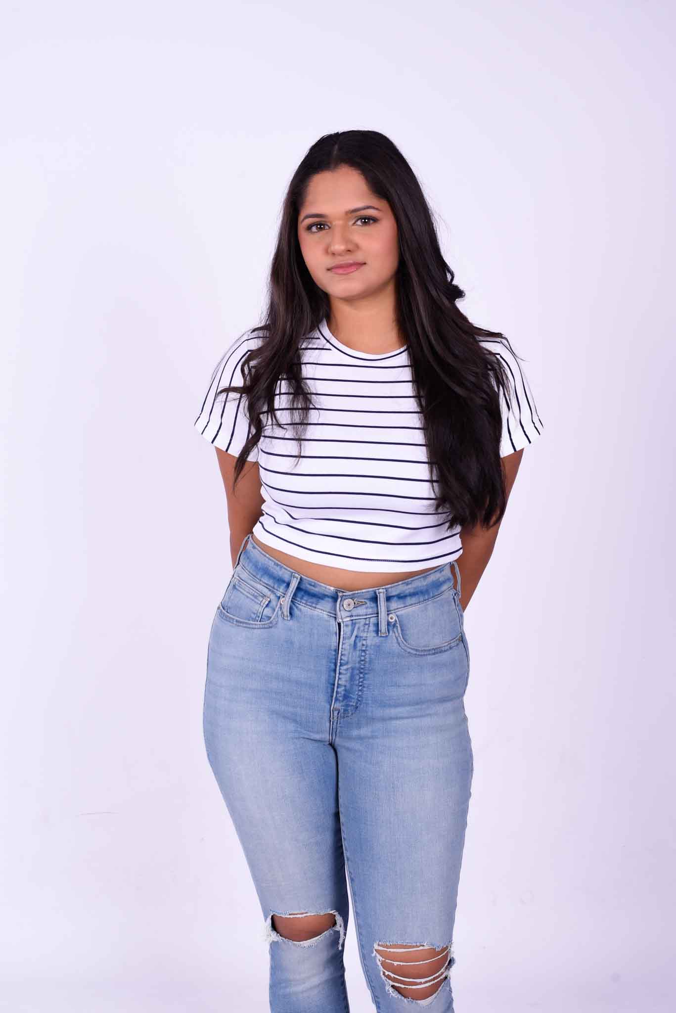 EGO Crop top White stripe