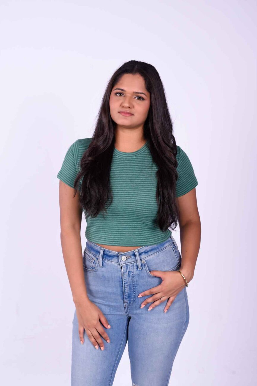 EGO Crop top Green stripe